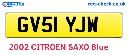 GV51YJW are the vehicle registration plates.