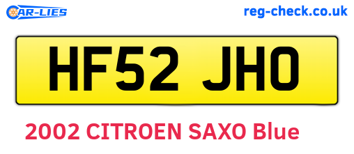 HF52JHO are the vehicle registration plates.
