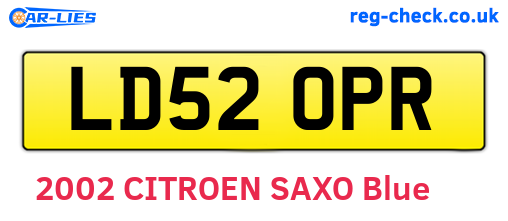 LD52OPR are the vehicle registration plates.