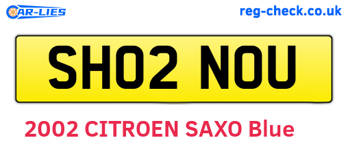 SH02NOU are the vehicle registration plates.