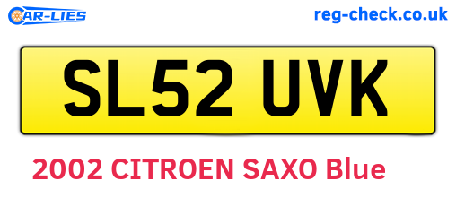 SL52UVK are the vehicle registration plates.