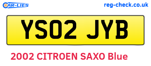 YS02JYB are the vehicle registration plates.