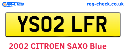YS02LFR are the vehicle registration plates.