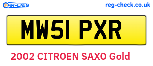MW51PXR are the vehicle registration plates.