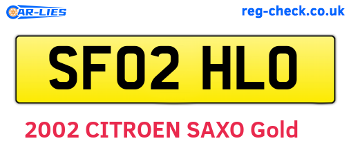 SF02HLO are the vehicle registration plates.