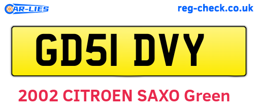 GD51DVY are the vehicle registration plates.