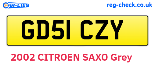 GD51CZY are the vehicle registration plates.