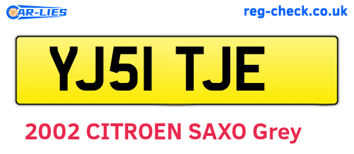 YJ51TJE are the vehicle registration plates.