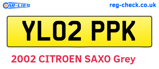 YL02PPK are the vehicle registration plates.