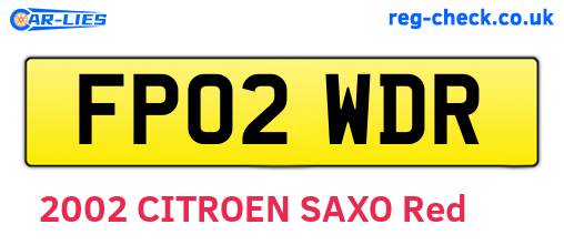 FP02WDR are the vehicle registration plates.