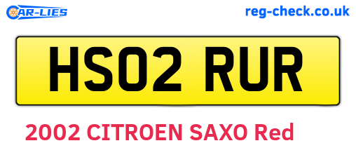 HS02RUR are the vehicle registration plates.