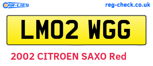 LM02WGG are the vehicle registration plates.