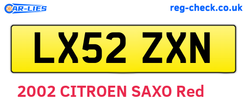 LX52ZXN are the vehicle registration plates.