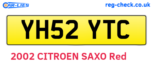 YH52YTC are the vehicle registration plates.