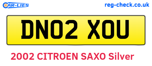 DN02XOU are the vehicle registration plates.