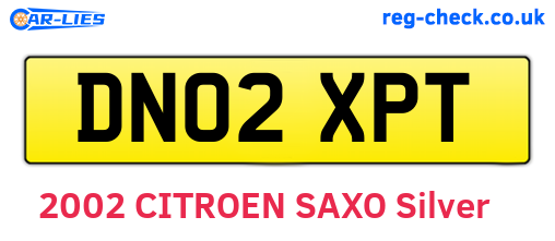 DN02XPT are the vehicle registration plates.