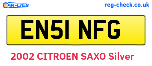 EN51NFG are the vehicle registration plates.