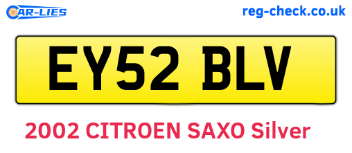 EY52BLV are the vehicle registration plates.