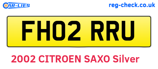 FH02RRU are the vehicle registration plates.