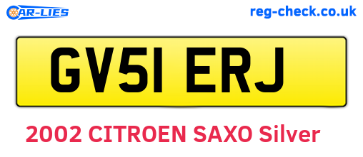 GV51ERJ are the vehicle registration plates.