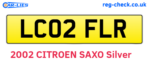 LC02FLR are the vehicle registration plates.