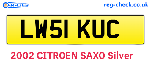 LW51KUC are the vehicle registration plates.