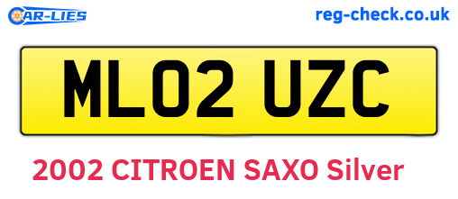 ML02UZC are the vehicle registration plates.