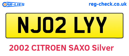 NJ02LYY are the vehicle registration plates.