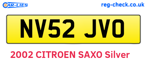 NV52JVO are the vehicle registration plates.