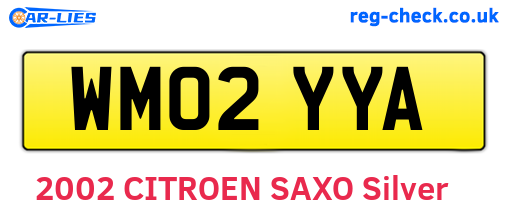 WM02YYA are the vehicle registration plates.