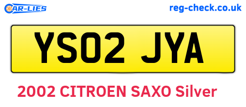 YS02JYA are the vehicle registration plates.