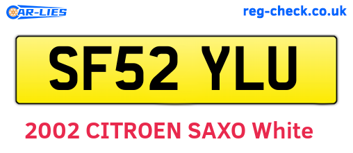 SF52YLU are the vehicle registration plates.