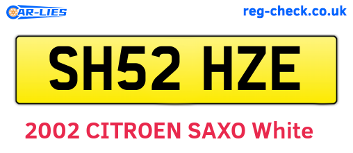 SH52HZE are the vehicle registration plates.