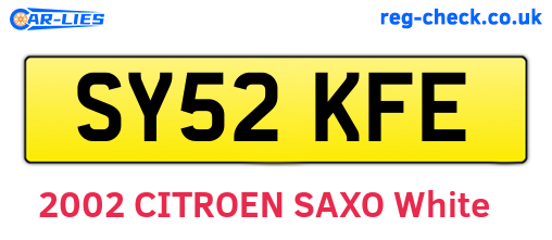 SY52KFE are the vehicle registration plates.