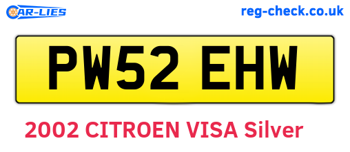 PW52EHW are the vehicle registration plates.