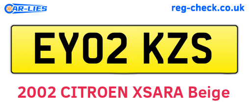 EY02KZS are the vehicle registration plates.