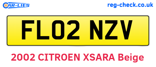 FL02NZV are the vehicle registration plates.