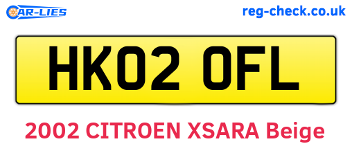 HK02OFL are the vehicle registration plates.