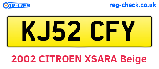 KJ52CFY are the vehicle registration plates.