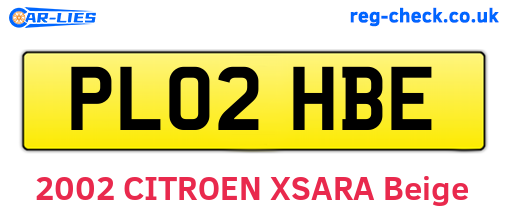 PL02HBE are the vehicle registration plates.