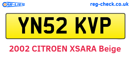 YN52KVP are the vehicle registration plates.