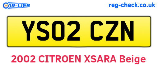 YS02CZN are the vehicle registration plates.