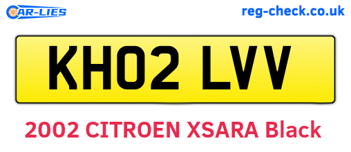 KH02LVV are the vehicle registration plates.