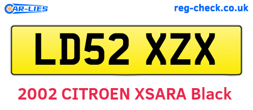 LD52XZX are the vehicle registration plates.