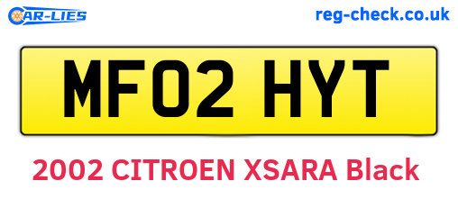 MF02HYT are the vehicle registration plates.