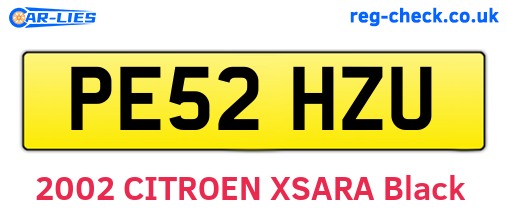 PE52HZU are the vehicle registration plates.