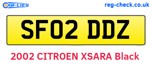 SF02DDZ are the vehicle registration plates.