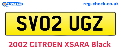 SV02UGZ are the vehicle registration plates.