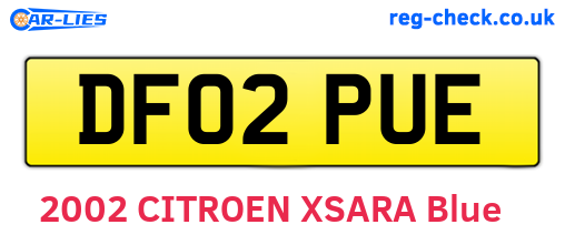 DF02PUE are the vehicle registration plates.