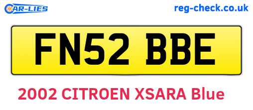 FN52BBE are the vehicle registration plates.
